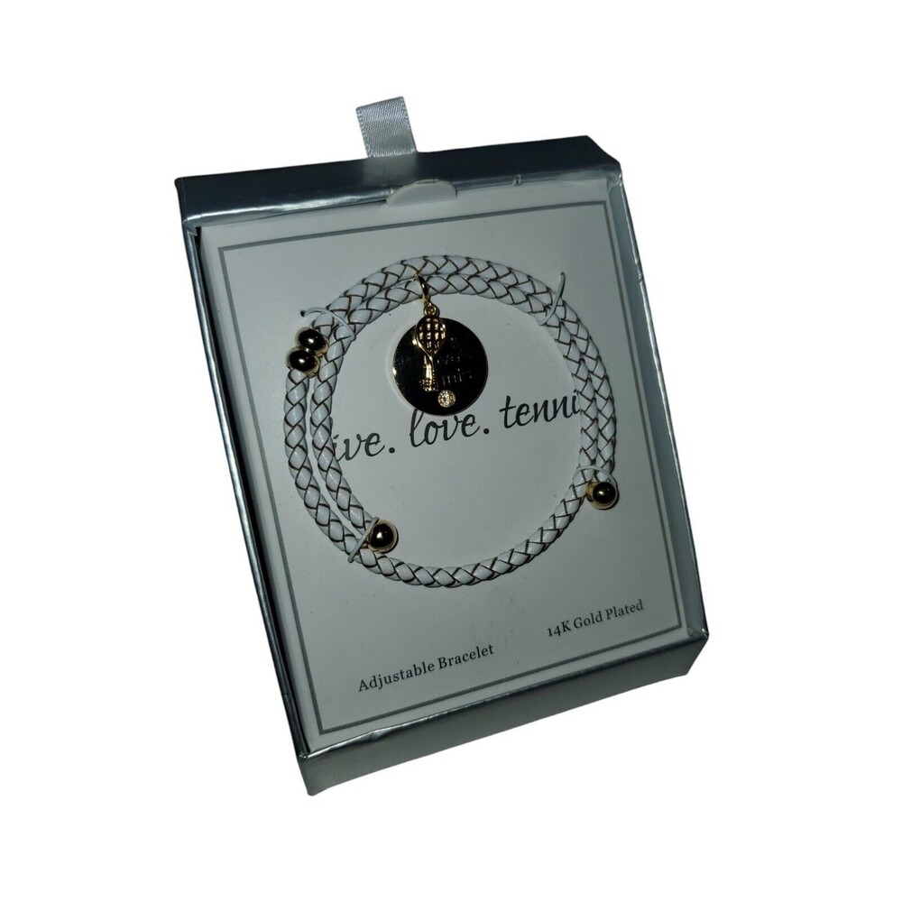 "Live. Love. Tennis"  14K Gold Plated Tennis Bracelet